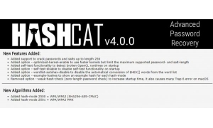 密码恢复工具最新版本Hashcat 4.0.0推出 支持256位密