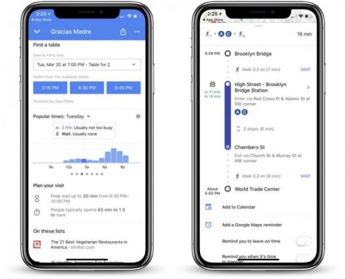 iOS端Google Maps添新功能 可查看全球超百万家餐馆等待时间