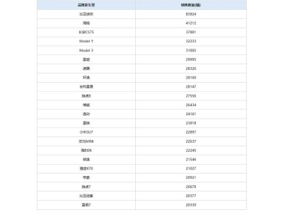 1月乘用车销量榜出炉，比亚迪宋夺冠，特斯拉