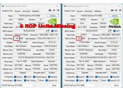 索泰RTX 5090 Solid显卡ROP单元缩水,性能受影响,原