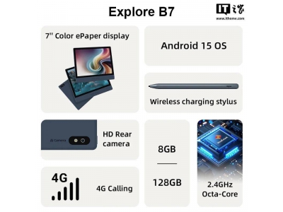 Bigme B7彩色墨水屏平板海外首发，4G+手写笔仅售