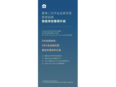 蔚来4月购车福利大放送：5年免息加240张换电券等