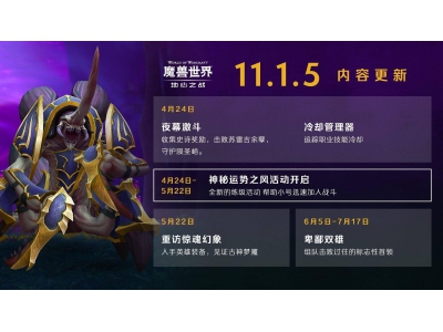 《魔兽世界》4月24日大更新：夜幕激斗、冷却管