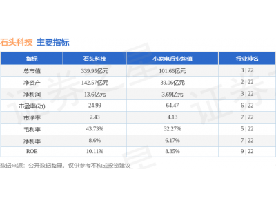 石头科技3月9日股价下跌2.55% 主力资金净流出超五