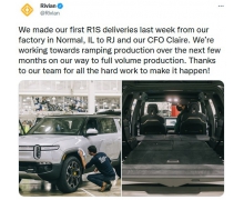 Rivian 首批电动 SUV R1S 交付仅两辆，未来数月产量