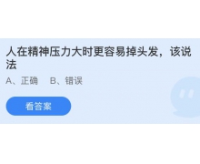 人在精神压力大时更容易掉头发该说法对吗？蚂
