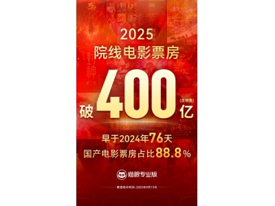 2025年我国电影总票房破400亿 前10均