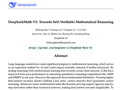 DeepSeek-Math-V2数学模型开源，成绩碾压OpenAI和谷歌