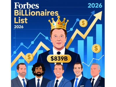 福布斯发布2026全球富豪榜：马斯克身价狂飙至