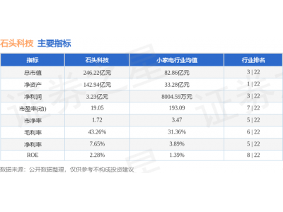 石头科技6月30日股价微涨1.52% 主力资金净流入超
