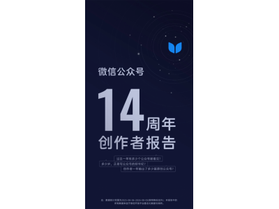 微信公众号庆14周年：年推1.32亿篇原创，2亿创作