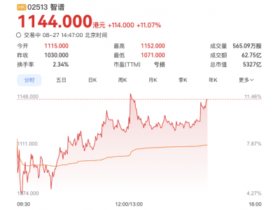 智谱涨超11%、MiniMax涨超3% 大模型概念股集体走高