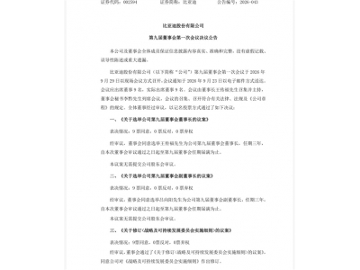 比亚迪完成董事会换届：王传福获全票连任，掌